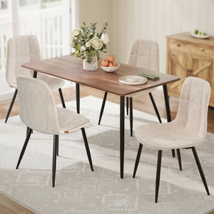 Dining Chairs Set of 4, Kitchen Chairs
Chenille Fabric, Synthetic Leather, Metal Frame, Adjustable Feet, Easy to Clean, for Kitchen, Cream White UKDC188W01 Dining Chairs Set of 4, Kitchen Chairs
Chenille Fabric, Synthetic Leather, Metal Frame, Adjustable Feet, Easy to Clean, for Kitchen, Cream White UKDC188W01