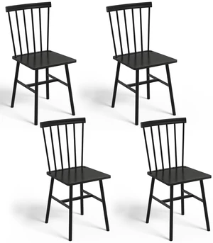 Black Windsor Dining Chairs Set of 4, Upgraded Modern Rustic Wood Chair Black Windsor Dining Chairs Set of 4, Upgraded Modern Rustic Wood Chair