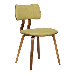 Living Jaguar Mid-Century Dining Chair in Walnut Wood and Green Fabric Living Jaguar Mid-Century Dining Chair in Walnut Wood and Green Fabric