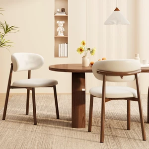 Dining Chairs Set of 2 Modern Upholstered Leather Farmhouse Dining Room Chair with Metal Legs, Walnut Leg/Beige Dining Chairs Set of 2 Modern Upholstered Leather Farmhouse Dining Room Chair with Metal Legs, Walnut Leg/Beige