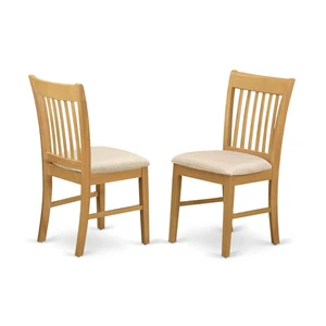 East West Furniture NFC-OAK-C Norfolk Kitchen Dining Chairs - Linen Fabric Upholstered Wood Chairs, Set of 2, Oak East West Furniture NFC-OAK-C Norfolk Kitchen Dining Chairs - Linen Fabric Upholstered Wood Chairs, Set of 2, Oak