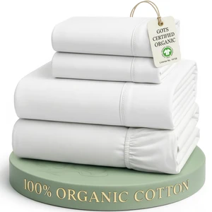 Queen Sheets 100% Organic Cotton 4pc Percale Cooling - White
Queen Sheet Set, GOTS Certified Organic Cotton Percale - Crisp, Cool & Breathable, For Hot Sleepers, All-Season Comfort Queen Sheets 100% Organic Cotton 4pc Percale Cooling - White
Queen Sheet Set, GOTS Certified Organic Cotton Percale - Crisp, Cool & Breathable, For Hot Sleepers, All-Season Comfort