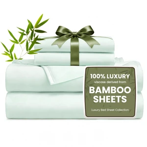 Love's cabin 4 Piece Full Size Sheet Set, 100% Rayon Derived from Bamboo, Cooling & Breathable, Soft Silky Deep Pocket up to 16", Hotel Luxury Bedding for Hot Sleepers, Sea Glass Love's cabin 4 Piece Full Size Sheet Set, 100% Rayon Derived from Bamboo, Cooling & Breathable, Soft Silky Deep Pocket up to 16", Hotel Luxury Bedding for Hot Sleepers, Sea Glass