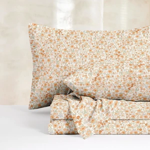 Floral Bed Sheets, 4-Piece Sheet Set, Shabby Chic Flower Pattern Printed Country Coquette Cottage Aesthetic Bedding, Deep Pocket, Cream Orange, Full Size Floral Bed Sheets, 4-Piece Sheet Set, Shabby Chic Flower Pattern Printed Country Coquette Cottage Aesthetic Bedding, Deep Pocket, Cream Orange, Full Size