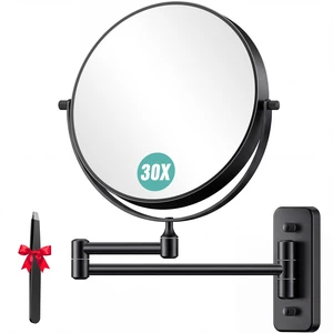 8" Double-Sided Wall-Mounted Makeup Mirror, 1X/30X Magnifying Mirror
Stainless Steel, 13Inch Extendable Swivel Arm, 360°Shaving Rotation, Bathroom Makeup Mirror, Tweezers, Black 8" Double-Sided Wall-Mounted Makeup Mirror, 1X/30X Magnifying Mirror
Stainless Steel, 13Inch Extendable Swivel Arm, 360°Shaving Rotation, Bathroom Makeup Mirror, Tweezers, Black