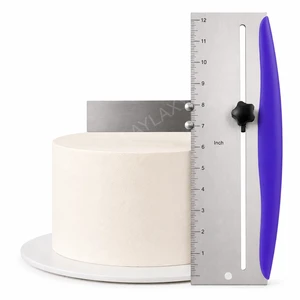 12 Inch Stainless Steel Cake Scraper, Leveler and Smoother, Icing Spatula, Perfect Tool for Icing, Frosting, Cream Edge. Adjustable Kitchen Spatula for Mousse, Cheese & Cream Cake 12 Inch Stainless Steel Cake Scraper, Leveler and Smoother, Icing Spatula, Perfect Tool for Icing, Frosting, Cream Edge. Adjustable Kitchen Spatula for Mousse, Cheese & Cream Cake