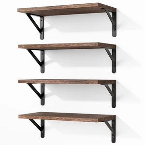 Wall Floating Shelves for Home Decor (Brown, Set of 4, 16.5 Inch)
Wood Shelves, Natural Grain, 40Lb Capacity, Sturdy Triangle Brackets, Versatile for Any Room Wall Floating Shelves for Home Decor (Brown, Set of 4, 16.5 Inch)
Wood Shelves, Natural Grain, 40Lb Capacity, Sturdy Triangle Brackets, Versatile for Any Room