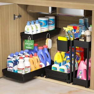 3-Pack 2-Tier L-Shaped Under Sink Organizers with Sliding Drawers
Multi-use kitchen & bathroom storage, 12.85 inch black cabinet organizer, space-saving sliding drawer design. 3-Pack 2-Tier L-Shaped Under Sink Organizers with Sliding Drawers
Multi-use kitchen & bathroom storage, 12.85 inch black cabinet organizer, space-saving sliding drawer design.