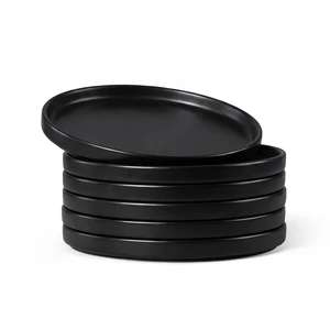 7.9 Inch Ceramic Dinner Plates, 6-Piece Stoneware Salad Plates, Black
with Raised Edges, Chip & Scratch Resistant, Microwave & Dishwasher Safe Dessert Dishes for Appetizer Salad, Matte Black 7.9 Inch Ceramic Dinner Plates, 6-Piece Stoneware Salad Plates, Black
with Raised Edges, Chip & Scratch Resistant, Microwave & Dishwasher Safe Dessert Dishes for Appetizer Salad, Matte Black