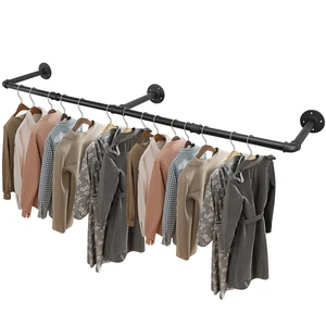 ndustrial Pipe Clothes Rack, Heavy Duty Detachable Iron Garment Rack Wall Mounted, Rustic Saving Space Clothes Bar Multi-Purpose Hanging Rod for Bedroom, Closet, Black (60 Inch) ndustrial Pipe Clothes Rack, Heavy Duty Detachable Iron Garment Rack Wall Mounted, Rustic Saving Space Clothes Bar Multi-Purpose Hanging Rod for Bedroom, Closet, Black (60 Inch)