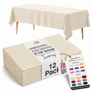 Ivory Plastic Table Cloth Disposable 12 Pack, 54 x 108 Inch
Disposable, waterproof table cover for parties, birthdays, weddings, graduations, picnics and BBQs; fits 6-8 ft tables Ivory Plastic Table Cloth Disposable 12 Pack, 54 x 108 Inch
Disposable, waterproof table cover for parties, birthdays, weddings, graduations, picnics and BBQs; fits 6-8 ft tables