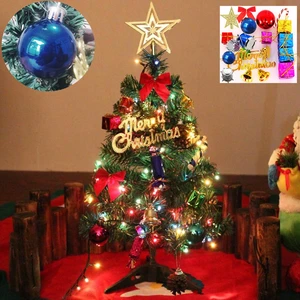 Christmas Tree Small Christmas Tree with LED Lights Ornaments Tabletop Artificial Christmas Decorations Indoor Christmas Decor 24"/60cm Christmas Tree Small Christmas Tree with LED Lights Ornaments Tabletop Artificial Christmas Decorations Indoor Christmas Decor 24"/60cm