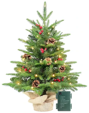 2ft Pre-Lit Tabletop Christmas Tree with 50 LED Lights
177 PE&PVC Tips, berries and pinecones create a full festive look with 8 light modes and a burlap base for indoor decor 2ft Pre-Lit Tabletop Christmas Tree with 50 LED Lights
177 PE&PVC Tips, berries and pinecones create a full festive look with 8 light modes and a burlap base for indoor decor