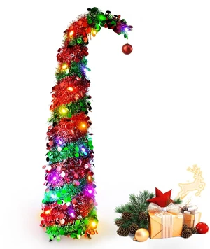 5ft Whimsical Christmas Tree with 50 LED Lights for Christmas Decorations
Pop-Up Curved Tinsel Pencil Tree, Red Ball, Foldable Twinkle Christmas Tree for Apartment Fireplace Porch Corner Xmas Decor 5ft Whimsical Christmas Tree with 50 LED Lights for Christmas Decorations
Pop-Up Curved Tinsel Pencil Tree, Red Ball, Foldable Twinkle Christmas Tree for Apartment Fireplace Porch Corner Xmas Decor