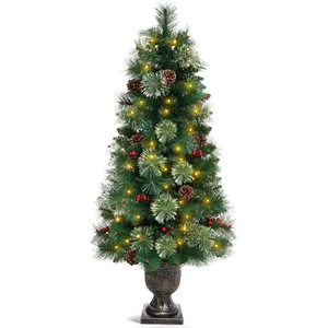 Flocked Christmas Tree for Entryways: 4ft with 70 Warm White LEDs
Pre-Lit Artificial Tree with Warm Glow 140 Tips 9 Pine Cones 9 Berries - Entryways Offices - Gold Pot & Flame-Resistant PVC Flocked Christmas Tree for Entryways: 4ft with 70 Warm White LEDs
Pre-Lit Artificial Tree with Warm Glow 140 Tips 9 Pine Cones 9 Berries - Entryways Offices - Gold Pot & Flame-Resistant PVC