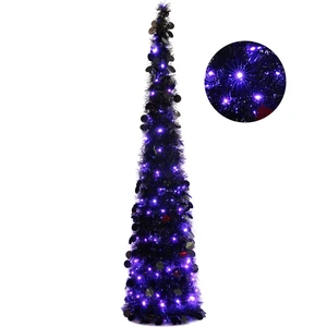 5FT Halloween Tree Pop Up Pencil Tree with 100 Lights Black 5FT Halloween Tree Pop Up Pencil Tree with 100 Lights Black