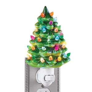 Etc Ceramic Christmas Tree Night Light - 6"H, Nostalgic, Decorative Bathroom Decoration, Green Etc Ceramic Christmas Tree Night Light - 6"H, Nostalgic, Decorative Bathroom Decoration, Green
