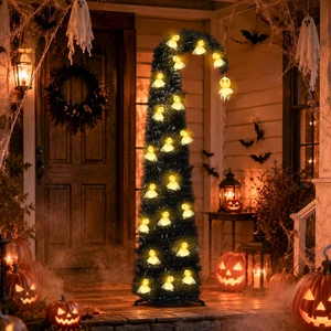 6FT Black Halloween Pop Up Christmas Tree with Ghost String Lights
Whimsical Curved Tinsel Pencil Tree with 40 Warm White Ghost Lights 6H Timer Foldable Design for Apartments Porch XMAS Decor 6FT Black Halloween Pop Up Christmas Tree with Ghost String Lights
Whimsical Curved Tinsel Pencil Tree with 40 Warm White Ghost Lights 6H Timer Foldable Design for Apartments Porch XMAS Decor