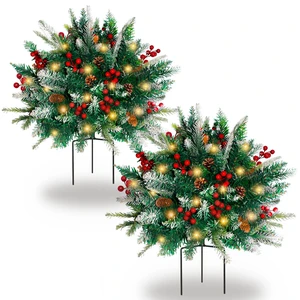 Lighted Christmas Urn Filler, 2 Pack 24 Inch Warm White LED Planter Decor
60 Warm White LEDs, 8 Modes, 6H Timer, Battery Operated, Pine, Berries & Pine Cones, Porch Decor Lighted Christmas Urn Filler, 2 Pack 24 Inch Warm White LED Planter Decor
60 Warm White LEDs, 8 Modes, 6H Timer, Battery Operated, Pine, Berries & Pine Cones, Porch Decor
