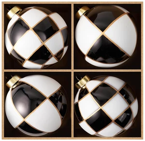 WONDROUS Christmas Ornaments Black and White, Xmas Ball Shatterproof
Set of 4, Checkered Dot Hanging Ball for Christmas Tree Party Holiday WONDROUS Christmas Ornaments Black and White, Xmas Ball Shatterproof
Set of 4, Checkered Dot Hanging Ball for Christmas Tree Party Holiday