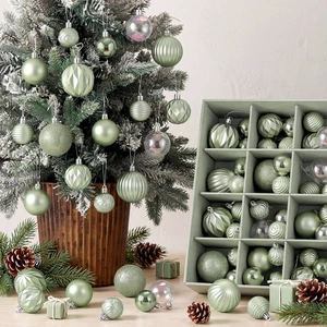 64 Pcs Sage Green Christmas Ornaments Iridescent White Xmas Bulbs
1.57/1.97/2.36 Inch, Shatterproof Mint Green Xmas Baubles, Light Green Modern Christmas Decorations for Tree Holiday Decor 64 Pcs Sage Green Christmas Ornaments Iridescent White Xmas Bulbs
1.57/1.97/2.36 Inch, Shatterproof Mint Green Xmas Baubles, Light Green Modern Christmas Decorations for Tree Holiday Decor