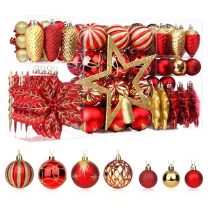 106 PCS Christmas Ball Ornaments for Christmas Tree Decorations
Colorful Shatterproof Plastic Baubles with Hanging Hooks for Xmas Tree, Holiday, Wedding & Party Decor, Red & Gold 106 PCS Christmas Ball Ornaments for Christmas Tree Decorations
Colorful Shatterproof Plastic Baubles with Hanging Hooks for Xmas Tree, Holiday, Wedding & Party Decor, Red & Gold