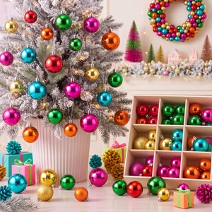 64 Pcs Multicolor Christmas Ornament Bright Color Xmas Baubles
1.57/1.97/2.36 Inch, Shatterproof Shiny Colorful Xmas Tree Ornaments, Retro 90s Christmas Decor for Tree Winter Holiday Decor 64 Pcs Multicolor Christmas Ornament Bright Color Xmas Baubles
1.57/1.97/2.36 Inch, Shatterproof Shiny Colorful Xmas Tree Ornaments, Retro 90s Christmas Decor for Tree Winter Holiday Decor