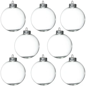 2-Pack 3.15 Inch Clear Glass Christmas Ornament Balls - Fillable with Hanging Cord, DIY Glass Ornaments for Xmas Tree 2-Pack 3.15 Inch Clear Glass Christmas Ornament Balls - Fillable with Hanging Cord, DIY Glass Ornaments for Xmas Tree