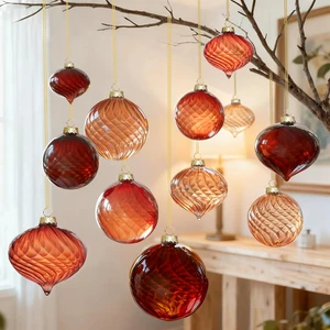 Glass Christmas Ornaments, 12-Pc Vintage Ball & Onion Shapes for Tree
Brown, amber and mocha warm tones pair with textured glass shapes to add vintage sparkle, depth and warmth to Christmas trees Glass Christmas Ornaments, 12-Pc Vintage Ball & Onion Shapes for Tree
Brown, amber and mocha warm tones pair with textured glass shapes to add vintage sparkle, depth and warmth to Christmas trees