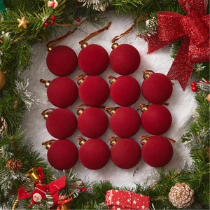 15 Pcs Red Velvet Christmas Valentines Balls, 3.15 Inch Velvet Ornaments for Christmas Tree, Christma Tree Flocked Ornaments Balls for Family Holiday Wedding Party Xmas Hanging Decoration 15 Pcs Red Velvet Christmas Valentines Balls, 3.15 Inch Velvet Ornaments for Christmas Tree, Christma Tree Flocked Ornaments Balls for Family Holiday Wedding Party Xmas Hanging Decoration