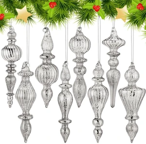 8 Pcs 6 Inch Mercury Glass Finial Christmas Ornaments, Silver
Finial Hanging Decor for Vintage Xmas Tree, Assorted Designs with Shimmer, Ideal for Festive Holiday and Home Decorations 8 Pcs 6 Inch Mercury Glass Finial Christmas Ornaments, Silver
Finial Hanging Decor for Vintage Xmas Tree, Assorted Designs with Shimmer, Ideal for Festive Holiday and Home Decorations