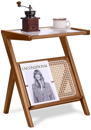 Brown Rattan Nightstand, Bamboo Side Table with Glass Top and Storage
Boho-Inspired Design, Compact Footprint Keeps Lamps, Books and Decor Close in Living Rooms, Bedrooms and Small Spaces Brown Rattan Nightstand, Bamboo Side Table with Glass Top and Storage
Boho-Inspired Design, Compact Footprint Keeps Lamps, Books and Decor Close in Living Rooms, Bedrooms and Small Spaces