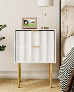 Nightstand with 2 Drawers, White Stripe Night Stand and Gold Frame
Modern Storage Bedside Table with Spacious Drawer, Small Side End Table for Bedroom, Living Room, 15.35"W x 11.42"D x 22.44"H Nightstand with 2 Drawers, White Stripe Night Stand and Gold Frame
Modern Storage Bedside Table with Spacious Drawer, Small Side End Table for Bedroom, Living Room, 15.35"W x 11.42"D x 22.44"H