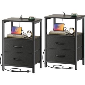Nightstands Set of 2, End Tables with Charging Station, Side Table
Side Tables with Fabric Drawers, Bedside Tables with USB Ports and Outlets, Night Stands for Bedroom, Black Nightstands Set of 2, End Tables with Charging Station, Side Table
Side Tables with Fabric Drawers, Bedside Tables with USB Ports and Outlets, Night Stands for Bedroom, Black