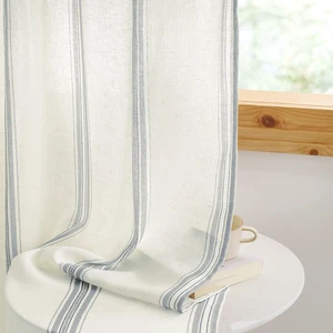 Extra Long Farmhouse Linen Curtains for Bedroom, French Blue Stripes, Privacy Light Filtering Drapes Rod Pocket Back Tab, Boho Chic Curtains for Living Room, 1 Pair, 52W x 84L Extra Long Farmhouse Linen Curtains for Bedroom, French Blue Stripes, Privacy Light Filtering Drapes Rod Pocket Back Tab, Boho Chic Curtains for Living Room, 1 Pair, 52W x 84L