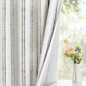Grey Striped Curtains 100% Blackout 84 Inches Long Gray Ticking Stripe Pinstripe Patterned Farmhouse Rustic Linen Blend Double Layer Drapes for Bedroom, Grommet, 2 Panels, 52" Wide Grey Striped Curtains 100% Blackout 84 Inches Long Gray Ticking Stripe Pinstripe Patterned Farmhouse Rustic Linen Blend Double Layer Drapes for Bedroom, Grommet, 2 Panels, 52" Wide