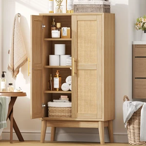43" Tall Bathroom Storage Cabinet with Doors, Rattan Cabinet
Accent Cabinet with Adujustable Shelf, Solid Wood Legs, Small Pantry Cabinet for Living Room, Entryway, Kitchen, Natural Oak 43" Tall Bathroom Storage Cabinet with Doors, Rattan Cabinet
Accent Cabinet with Adujustable Shelf, Solid Wood Legs, Small Pantry Cabinet for Living Room, Entryway, Kitchen, Natural Oak