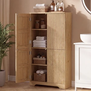 Bathroom Floor Cabinet with 4 Doors and Adjustable Shelves
Bathroom Storage Cabinet, Freestanding Kitchen Pantry Cupboard for Living Room, Laundry, Oak Bathroom Floor Cabinet with 4 Doors and Adjustable Shelves
Bathroom Storage Cabinet, Freestanding Kitchen Pantry Cupboard for Living Room, Laundry, Oak