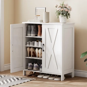 Farmhouse Shoe Cabinet with 2 Barn Doors & Wood Legs
Tall 4-Tier Shoe Storage Cabinet, 3 Adjustable Shelves, Shoe Rack Organizer, for Entryway, Hallway, Closet, White Farmhouse Shoe Cabinet with 2 Barn Doors & Wood Legs
Tall 4-Tier Shoe Storage Cabinet, 3 Adjustable Shelves, Shoe Rack Organizer, for Entryway, Hallway, Closet, White