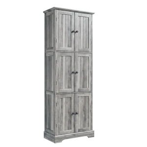 63.2" Tall Bathroom Storage Cabinet with 6 Doors, Pantry Cabinet
Freestanding Floor Cabinet, Adjustable Shelves, Pantry Cabinet for Bathroom, Kitchen, Laundry Room, Rustic Weathered Gray 63.2" Tall Bathroom Storage Cabinet with 6 Doors, Pantry Cabinet
Freestanding Floor Cabinet, Adjustable Shelves, Pantry Cabinet for Bathroom, Kitchen, Laundry Room, Rustic Weathered Gray