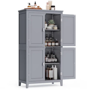 Bathroom Floor Storage Cabinet with 4 Doors, Dove Gray,
Freestanding Bathroom Storage Unit, Adjustable Shelf, 23.6 x 11.8 x 43.3 Inches, HELAN Collection Bathroom Floor Storage Cabinet with 4 Doors, Dove Gray,
Freestanding Bathroom Storage Unit, Adjustable Shelf, 23.6 x 11.8 x 43.3 Inches, HELAN Collection