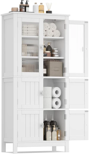 53.1" Tall Bathroom Cabinet 6 Doors Linen Floor Storage Cabinet
Bathroom Floor Cabinet with Adjustable Shelf, Pantry Cabinet for Living Room, Kitchen, Entryway, White 53.1" Tall Bathroom Cabinet 6 Doors Linen Floor Storage Cabinet
Bathroom Floor Cabinet with Adjustable Shelf, Pantry Cabinet for Living Room, Kitchen, Entryway, White