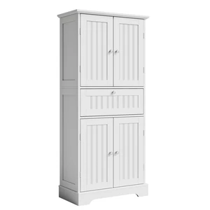 51" H Bathroom Floor Cabinet with Drawer and Adjustable Shelves
Bathroom Storage Cabinet, Freestanding Kitchen Pantry Cupboard with 4 Doors for Living Room, White 51" H Bathroom Floor Cabinet with Drawer and Adjustable Shelves
Bathroom Storage Cabinet, Freestanding Kitchen Pantry Cupboard with 4 Doors for Living Room, White
