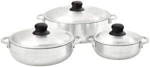 3 Piece Natural Aluminum Caldero Set (1.6/3.2/4.6 Quart), Silver
Natural Finish Polished Surface, Easy-Grip Handles with Lid, Versatile for Rice and Stews, Includes 3 Calderos 3 Piece Natural Aluminum Caldero Set (1.6/3.2/4.6 Quart), Silver
Natural Finish Polished Surface, Easy-Grip Handles with Lid, Versatile for Rice and Stews, Includes 3 Calderos
