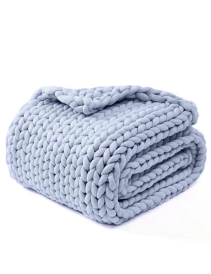 Chunky Throw Blanket, Medium-Weight, Hand Knitted, Skin Friendly, Ventilated and Breathable, Machine Washable, Home Décor Piece for Couch, Sofa and Bed (Atlantis Blue, 40x50 Inch) Chunky Throw Blanket, Medium-Weight, Hand Knitted, Skin Friendly, Ventilated and Breathable, Machine Washable, Home Décor Piece for Couch, Sofa and Bed (Atlantis Blue, 40x50 Inch)