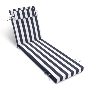 Outdoor Chaise Lounge Cushion 72x21 Inch with Headrest, Navy White Outdoor Chaise Lounge Cushion 72x21 Inch with Headrest, Navy White