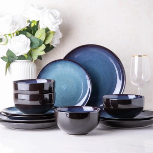 Ceramic Dinnerware Sets for 4,12Pcs Porcelain Plates and Bowls Set Ceramic Dinnerware Sets for 4,12Pcs Porcelain Plates and Bowls Set