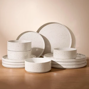 Nebula 12-Piece Stoneware Dinnerware Set, Creamy White Nebula 12-Piece Stoneware Dinnerware Set, Creamy White