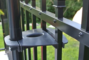 Umbrella Stand, Umbrella Clip, SUNCLIP, Pack of 2 (one Piece for The top and one for The Bottom), Patio or Balcony railings, 2 Color Options