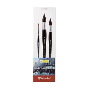 Watercolour | Artist Set Alvaro Castagnet 2 | Size 14/18 | 3 Brushes | Synthetic Tame + Tendo | Round mop + Round Pointed Watercolour | Artist Set Alvaro Castagnet 2 | Size 14/18 | 3 Brushes | Synthetic Tame + Tendo | Round mop + Round Pointed